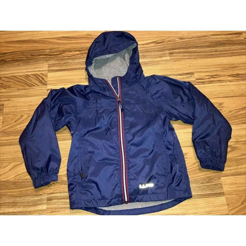 Ll Bean Kids Windbreaker Jacket‎ Blue Size Medium 8 EUC Zipper Pockets